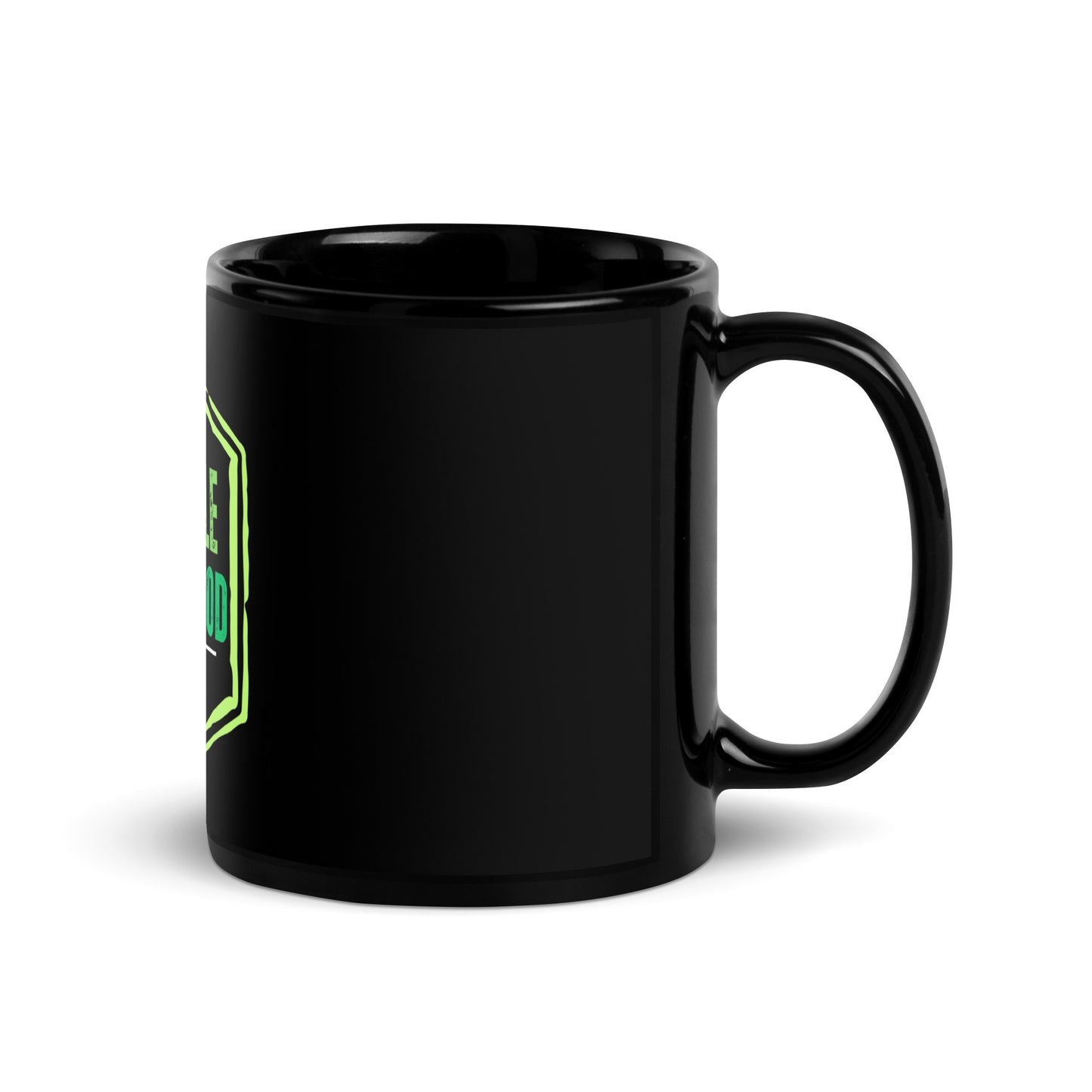 I Hustle With God Nathanal Hemp Black Glossy Mug