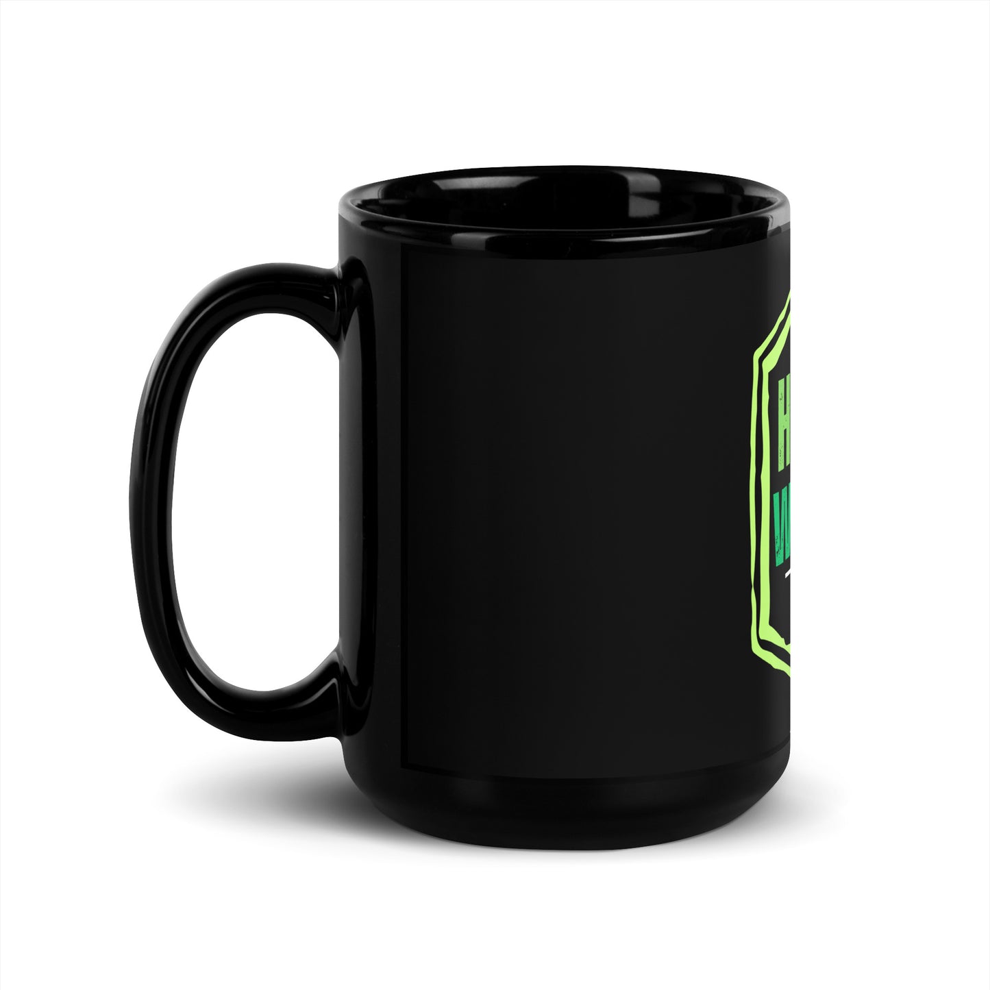 I Hustle With God Nathanal Hemp Black Glossy Mug