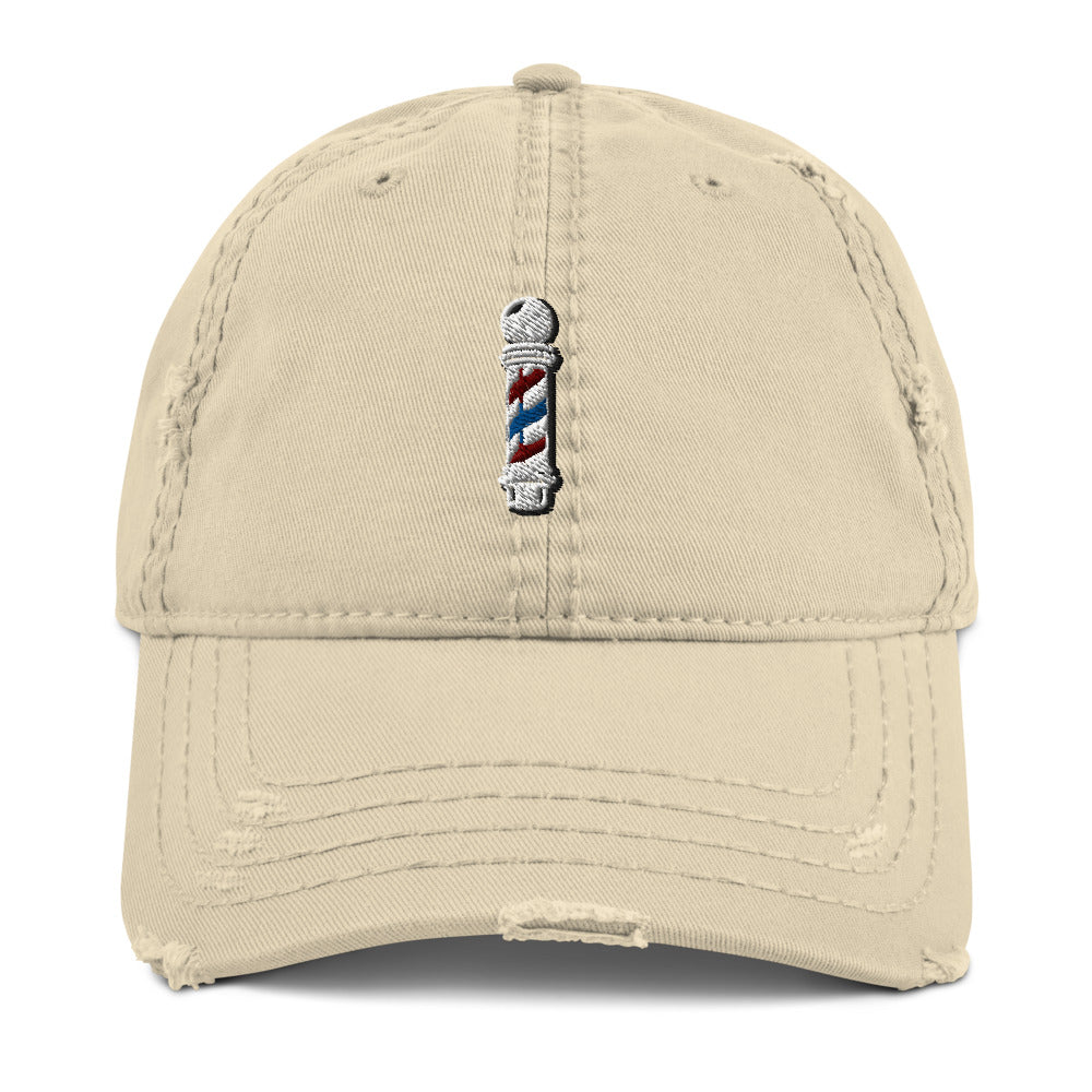 Barber Pole Distressed Dad Hat