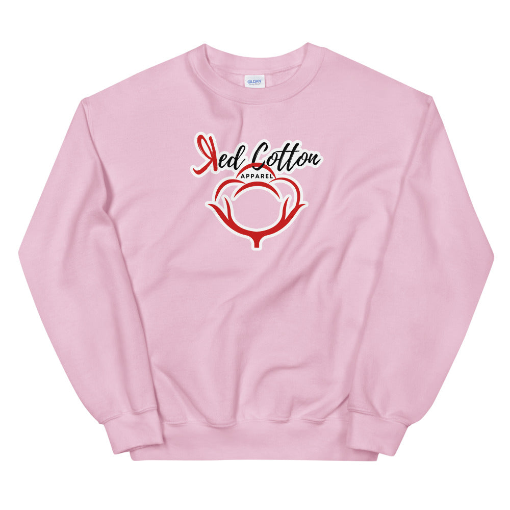 Red Cotton Unisex Sweatshirt
