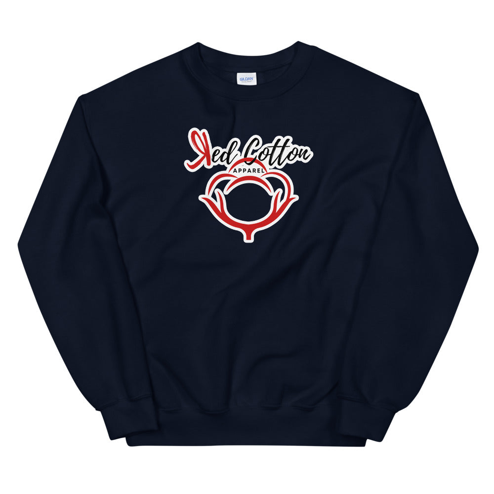 Red Cotton Unisex Sweatshirt