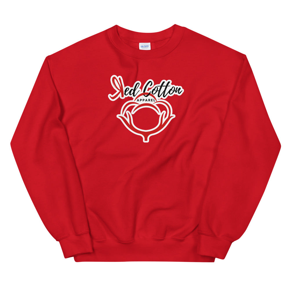Red Cotton Unisex Sweatshirt