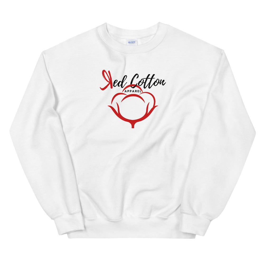 Red Cotton Unisex Sweatshirt