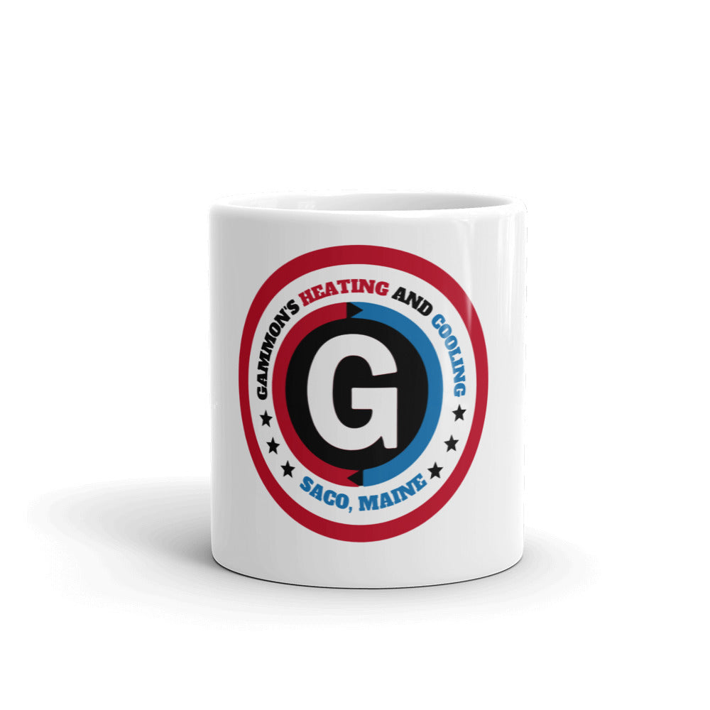 Gammon's White glossy coffee mug