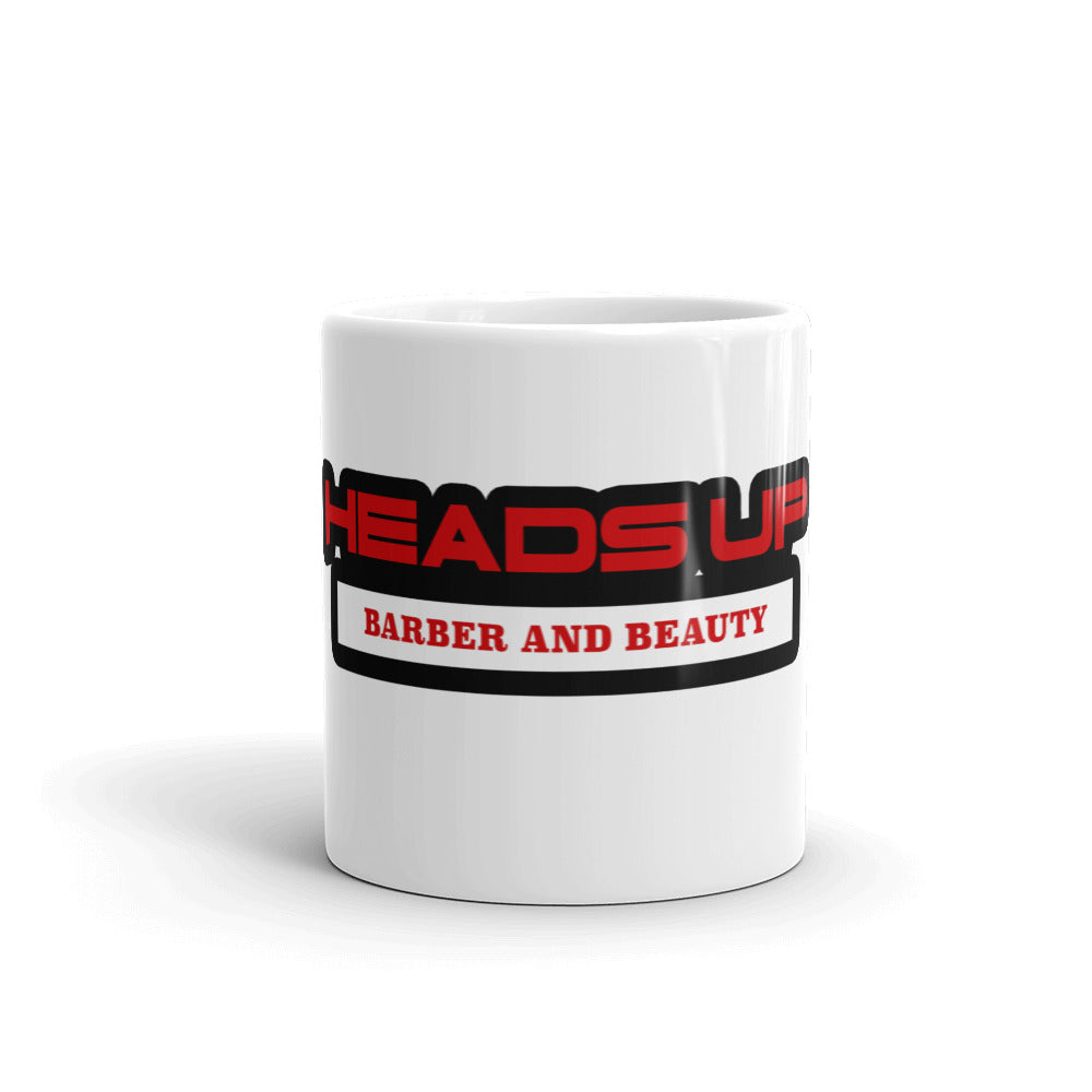 Heads Up White glossy mug
