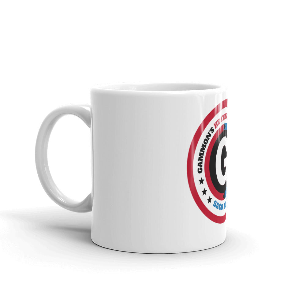Gammon's White glossy coffee mug