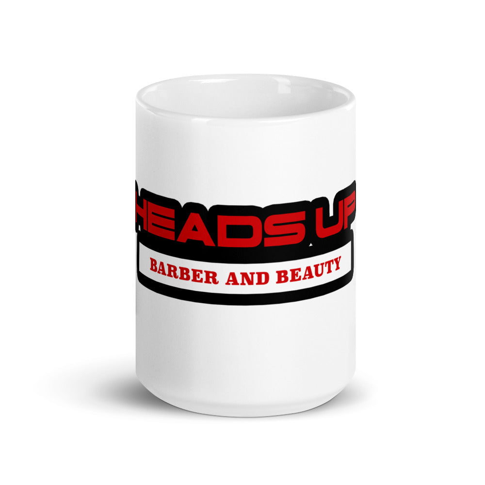 Heads Up White glossy mug