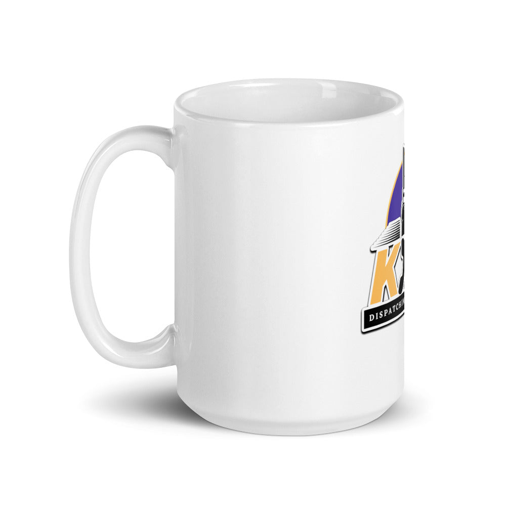 King Dispatch White glossy mug