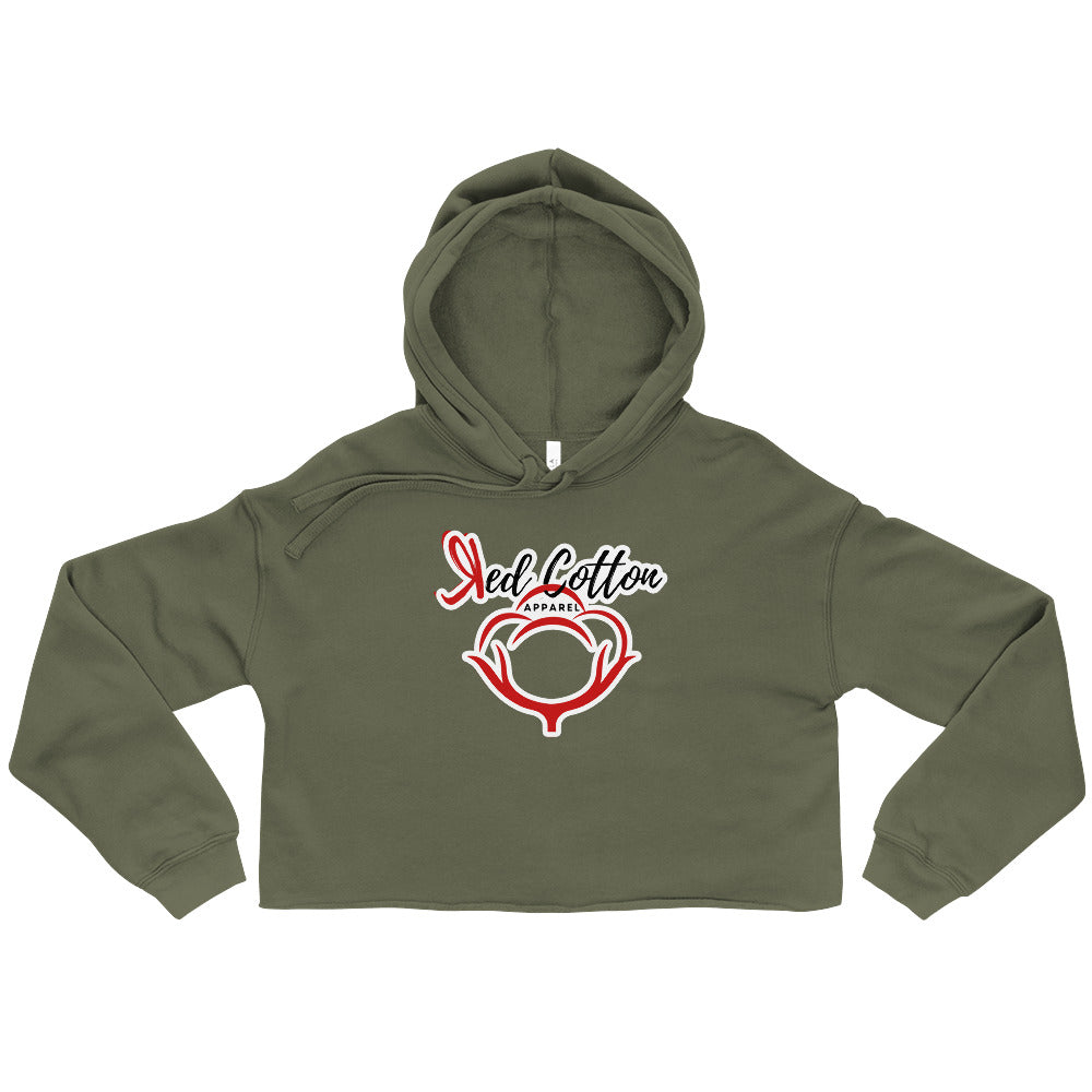 Red Cotton Apparel Crop Hoodie