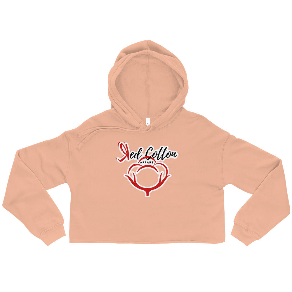 Red Cotton Apparel Crop Hoodie