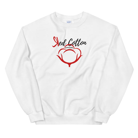Red Cotton Unisex Sweatshirt