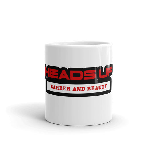 Heads Up White glossy mug